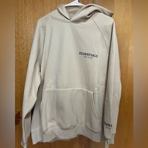Beige Fear Of God Essentials Hoodie Men’s size Large